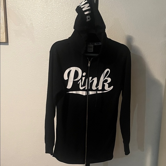 Victoria's Secret Tops - Victoria's Secret Pink Black and White Hoodie cotton